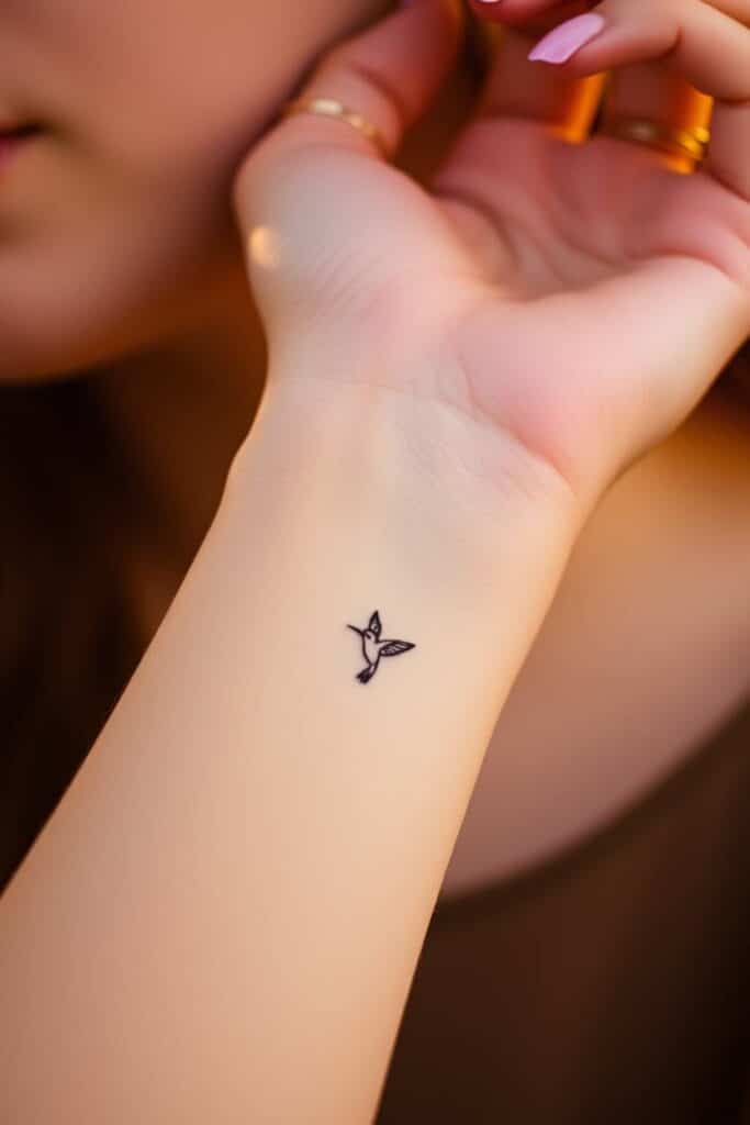 Minimalist Outline Hummingbird