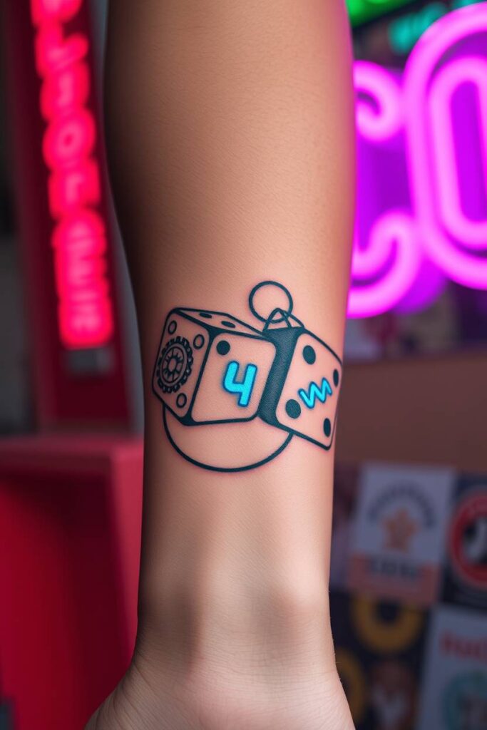 Mechatronic Dice tattoo
