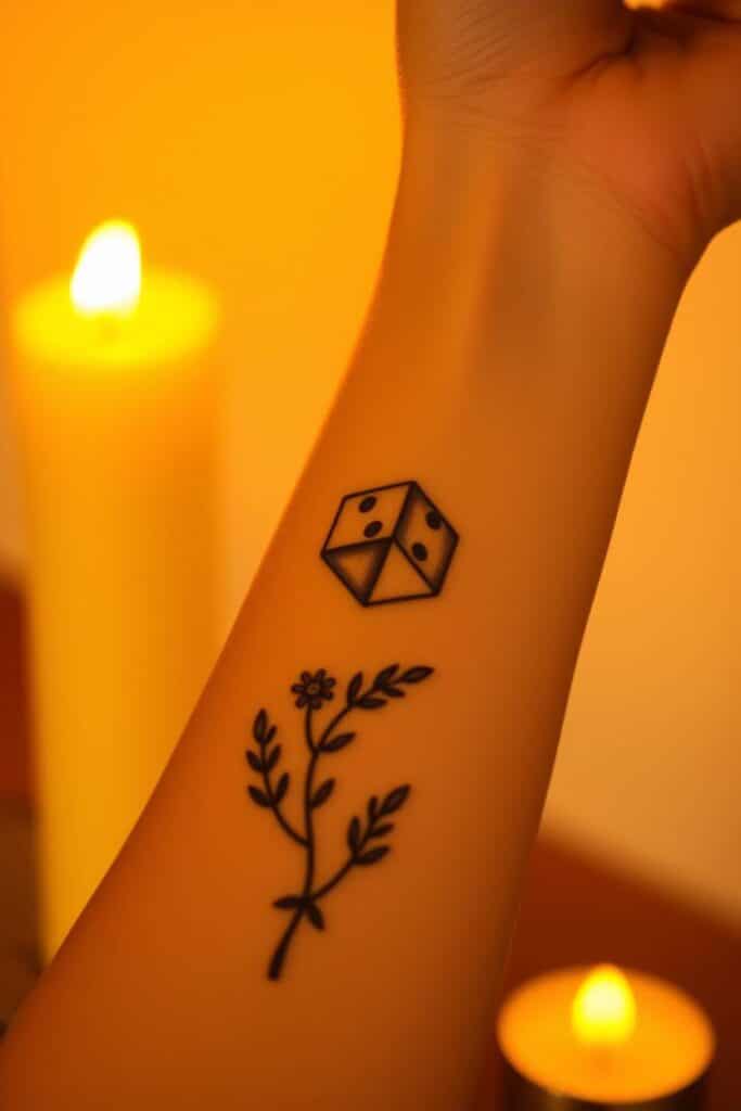 Botanical Dice Tattoo