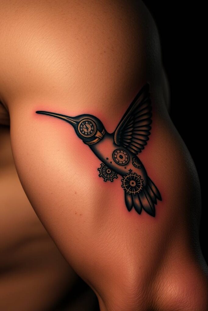 Steampunk Hummingbird Tattoo
