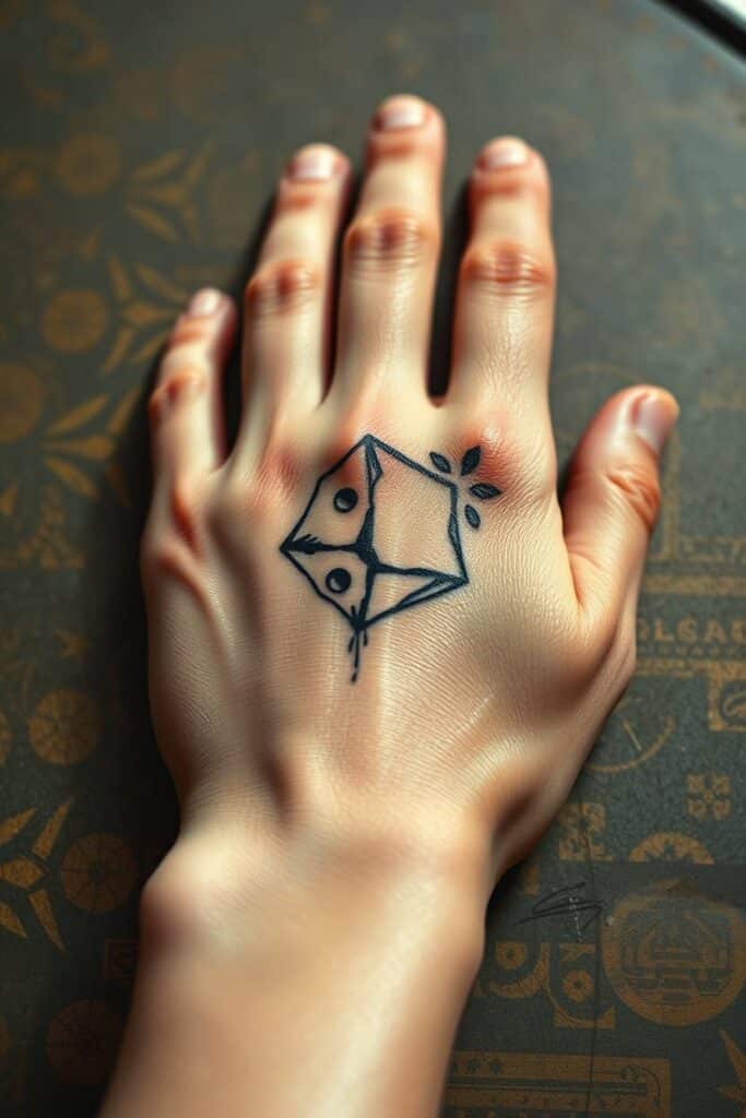 Origami Dice tattoo