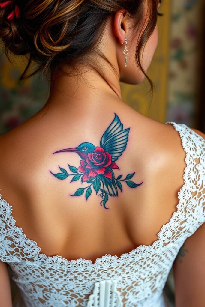 Rose Window Hummingbird Tattoo