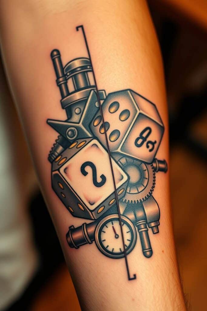 Steampunk Dice tattoo