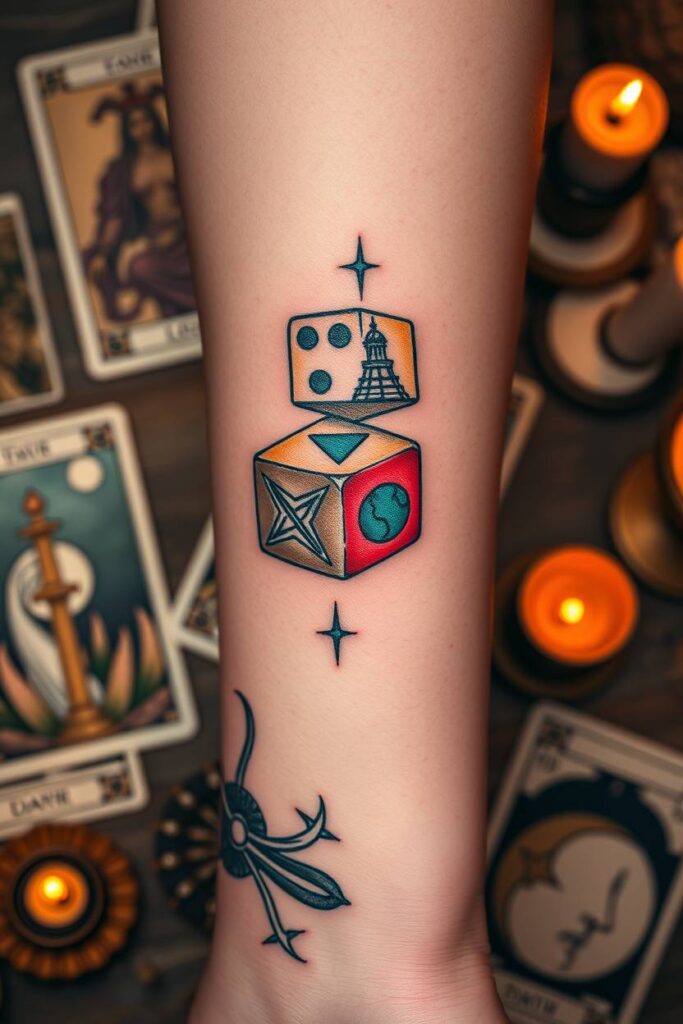 Tarot Dice tattoo