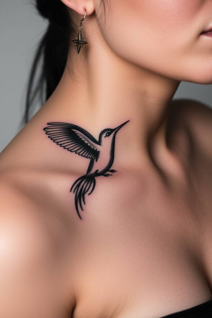 Hummingbird-Phoenix Hybrid Tattoo