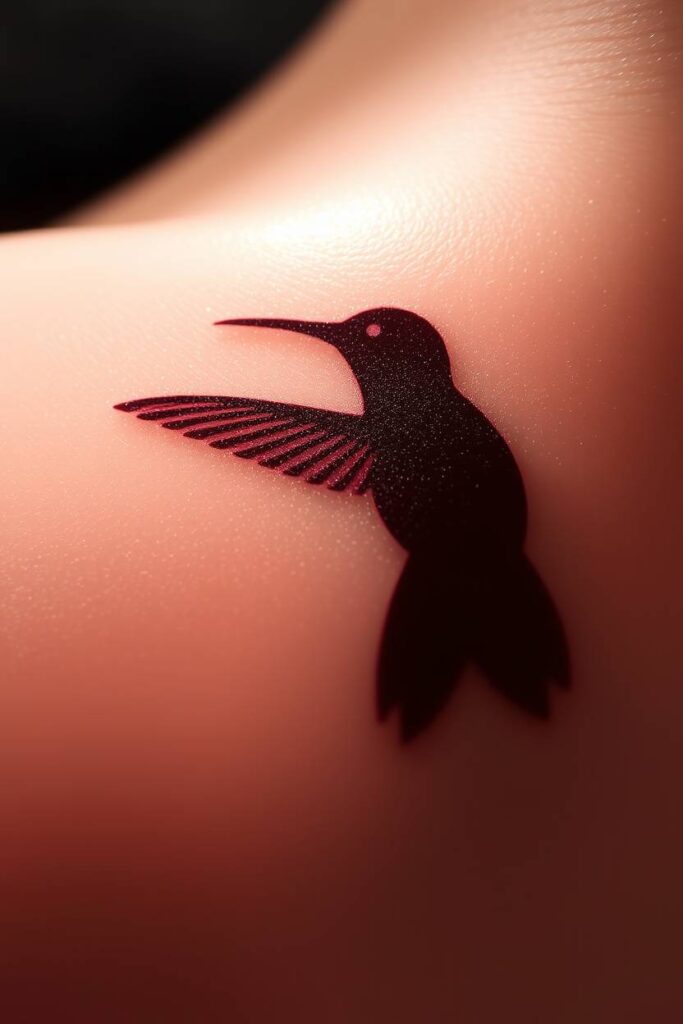Microscopic Hummingbird Tattoo