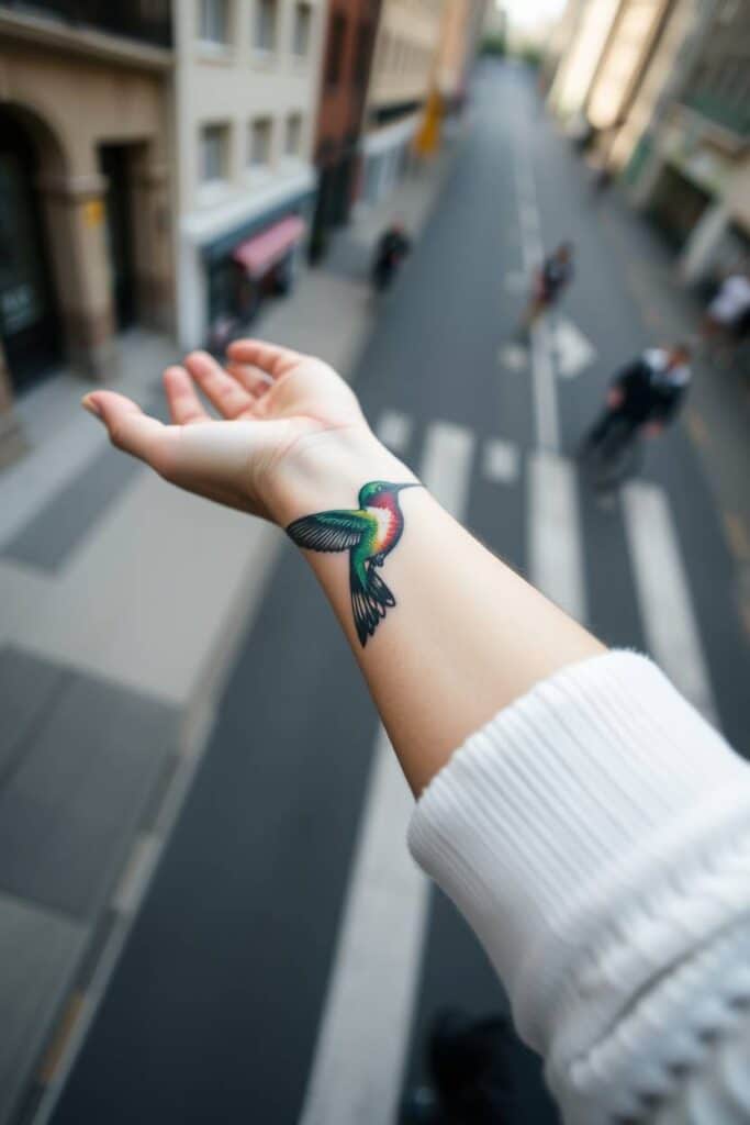 Ruby-Throated Hummingbird Tattoo