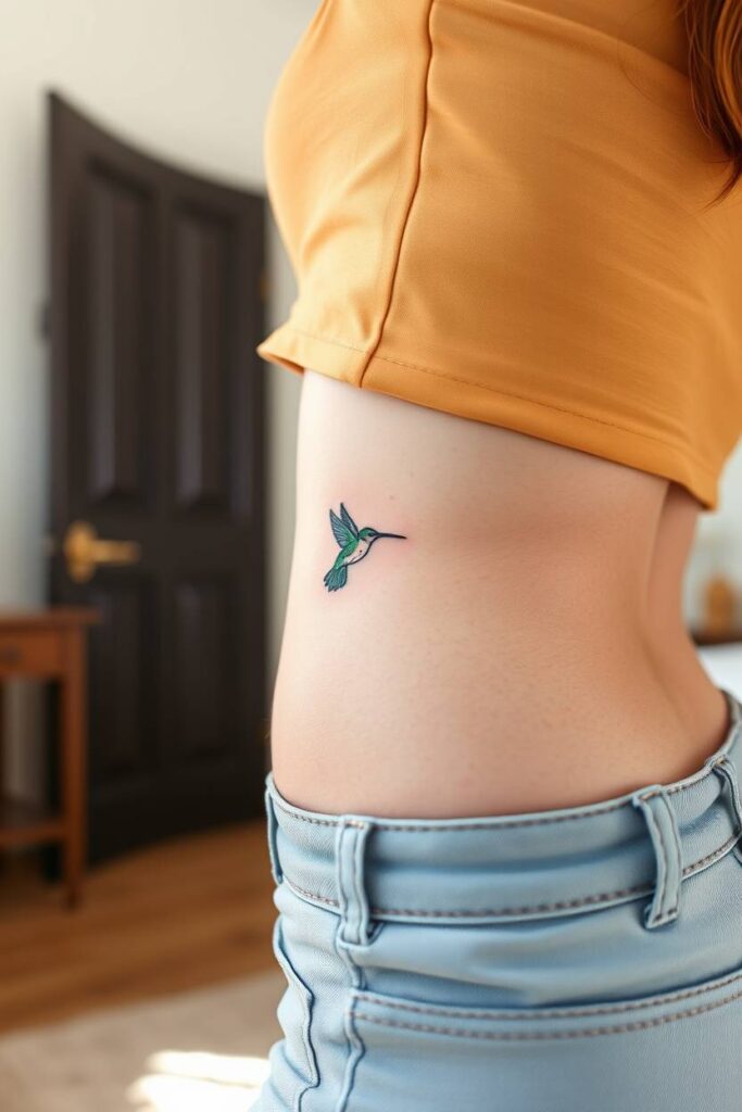Silhouette Hummingbird Tattoo