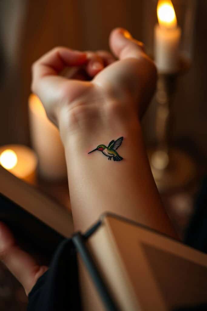 Mother-Child Hummingbird Tattoo