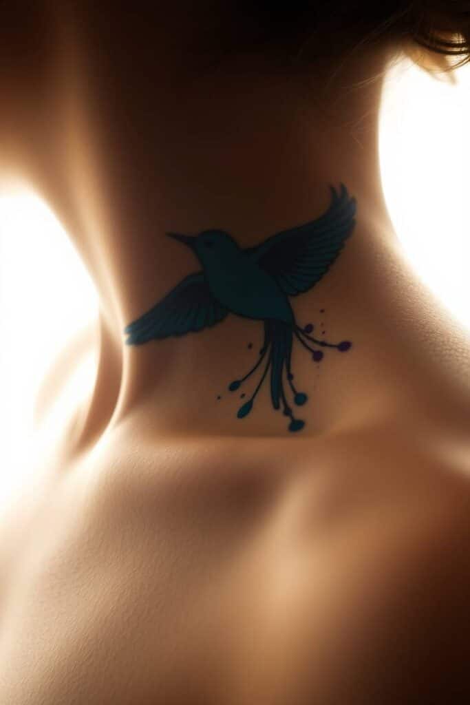 Ink-Splash Blue Bird