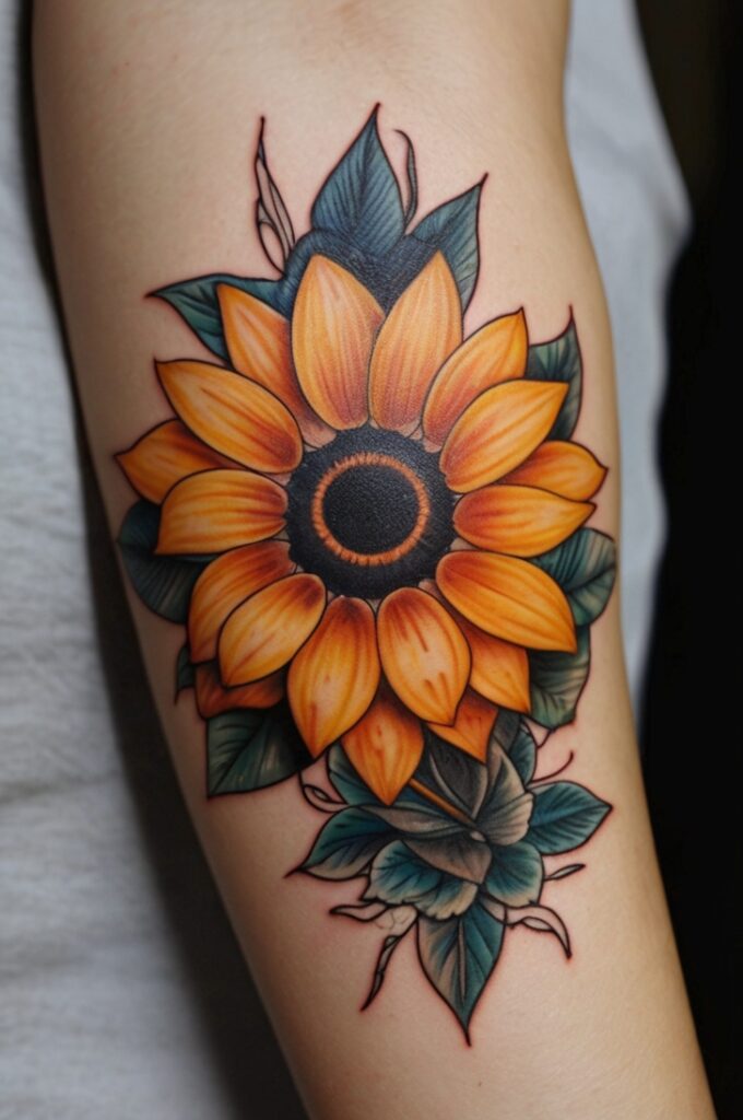 3. Sunflower Hand Tattoo with Stem