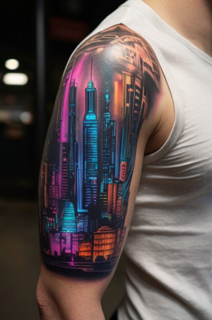 7. Cyberpunk Futuristic Cityscapes